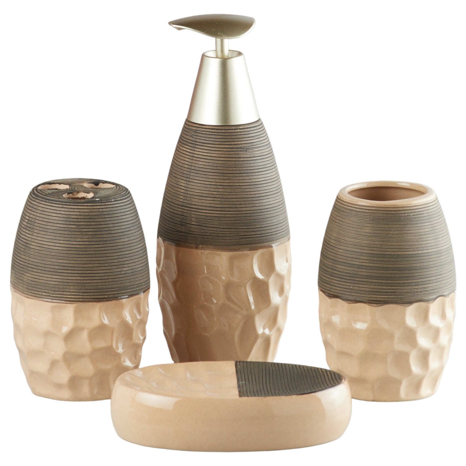 Kookee Ceramic Bathroom Sets, Beige, ART10265