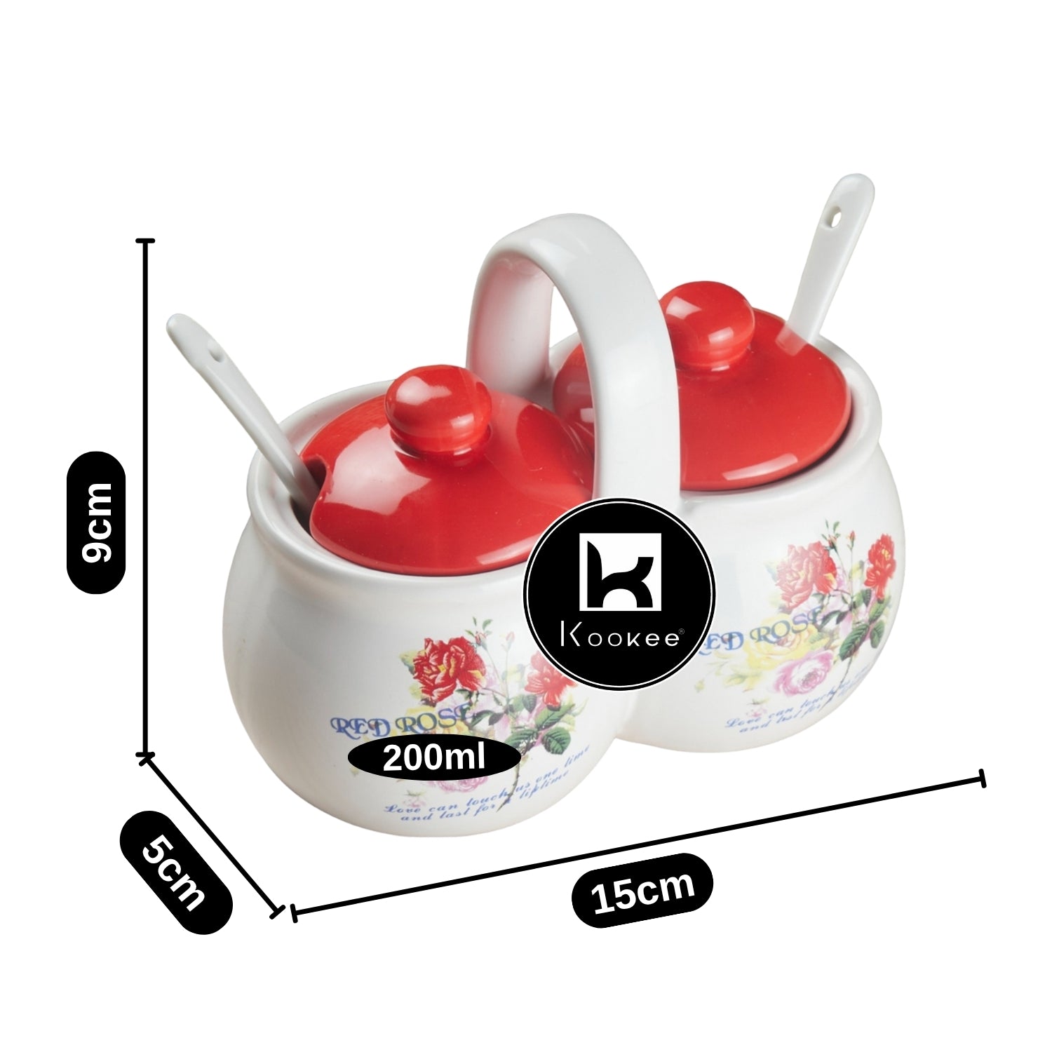 Kookee Condiment Jars, Red, ART10273
