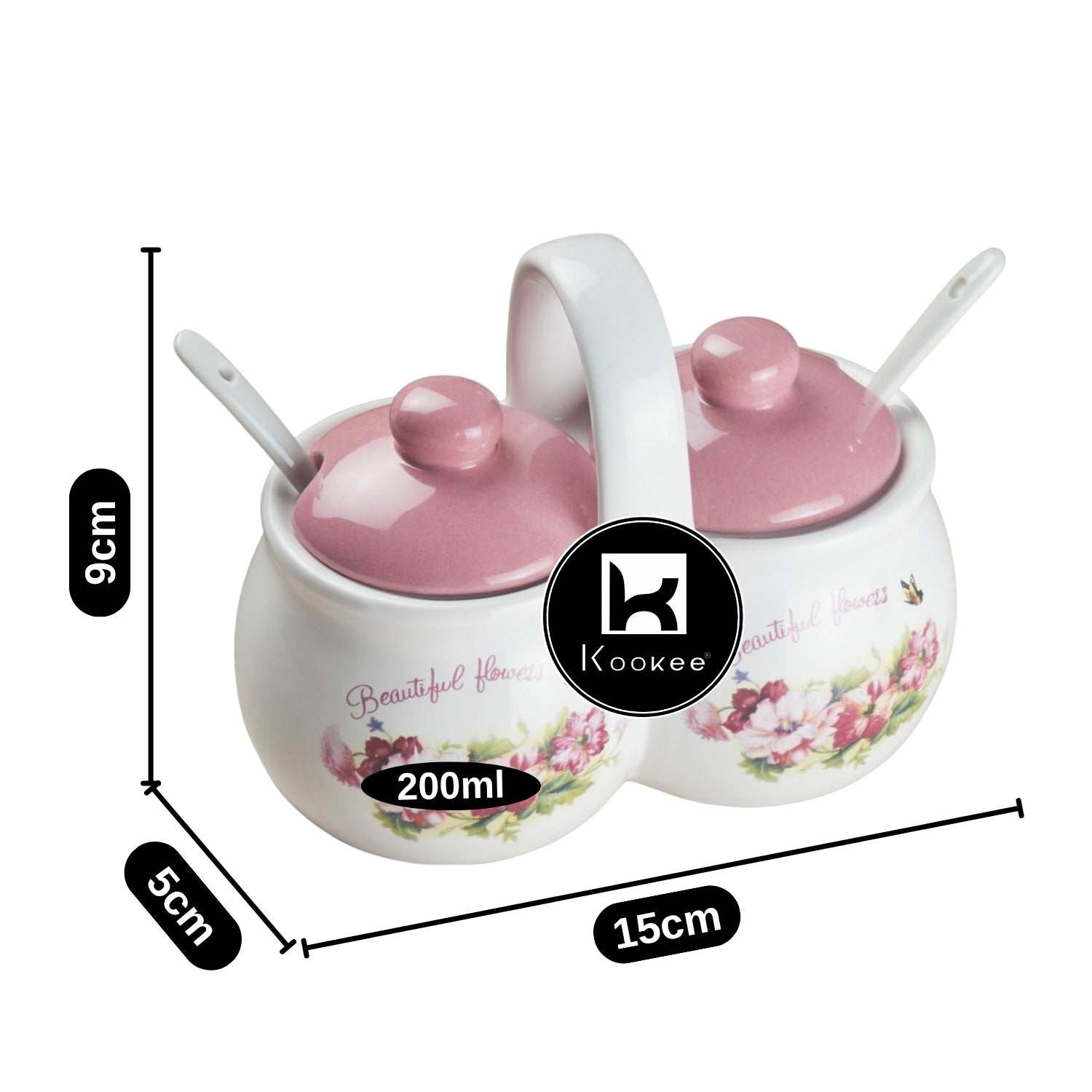 Kookee Condiment Jars, Pink, ART10274