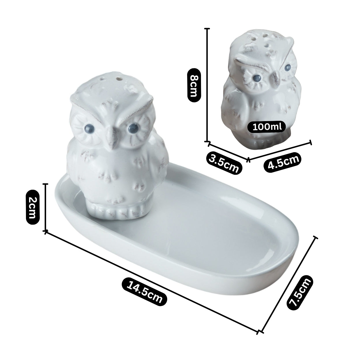 Kookee Salt and Pepper Sets, White, ART10283