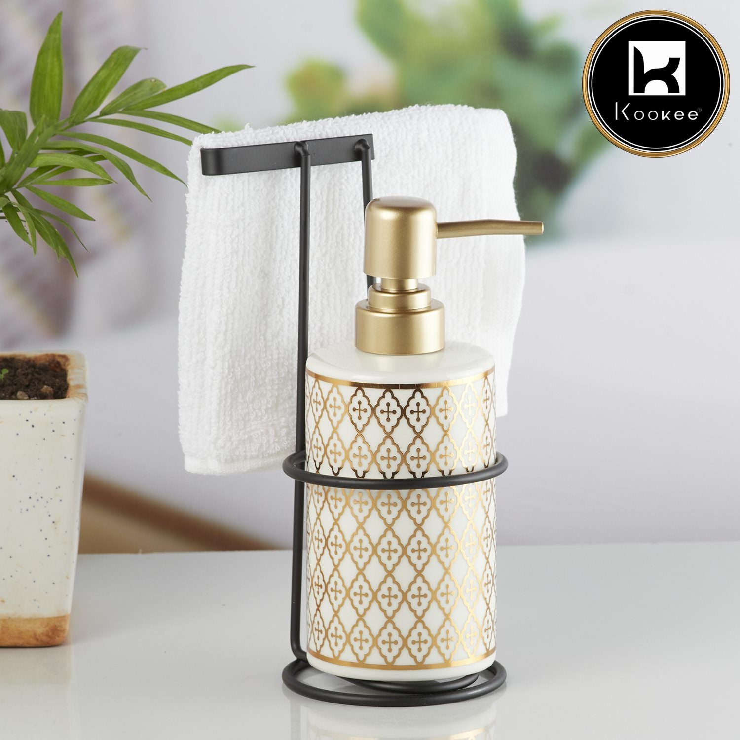 Kookee Ceramic Soap Dispensers, White, ART10293