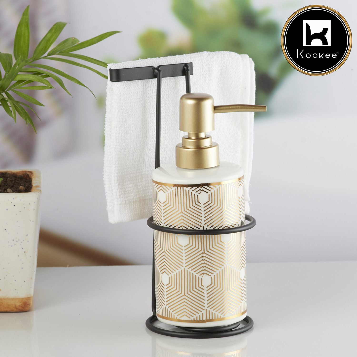 Kookee Ceramic Soap Dispensers, White, ART10294
