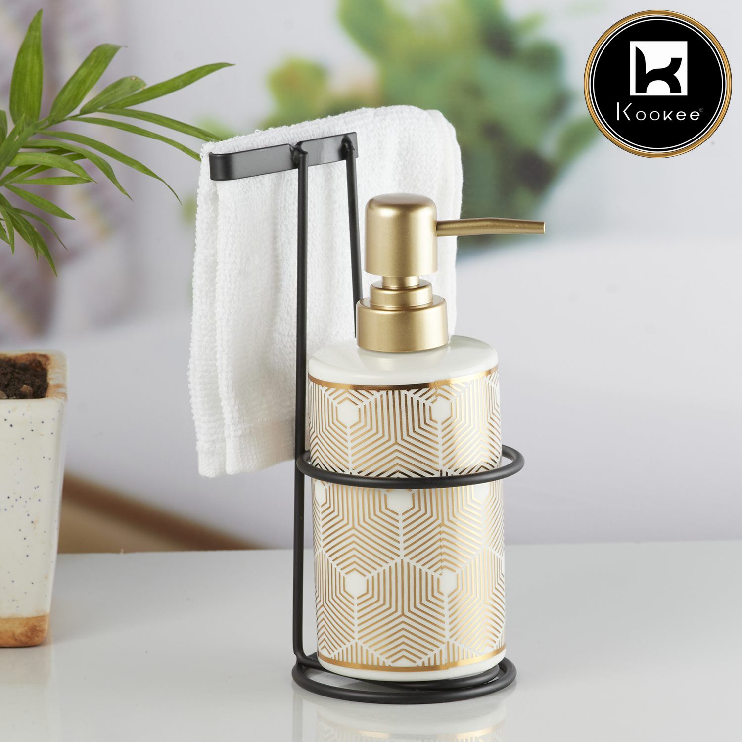 Kookee Ceramic Soap Dispensers, White, ART10294