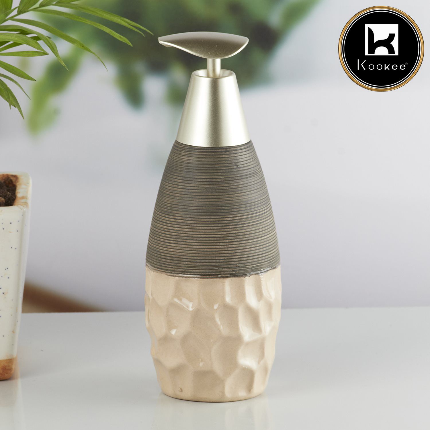 Kookee Ceramic Soap Dispensers, Beige, ART10298