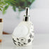 Ceramic Soap Dispenser handwash Pump for Bathroom, Set of 1, White/Black (10301)