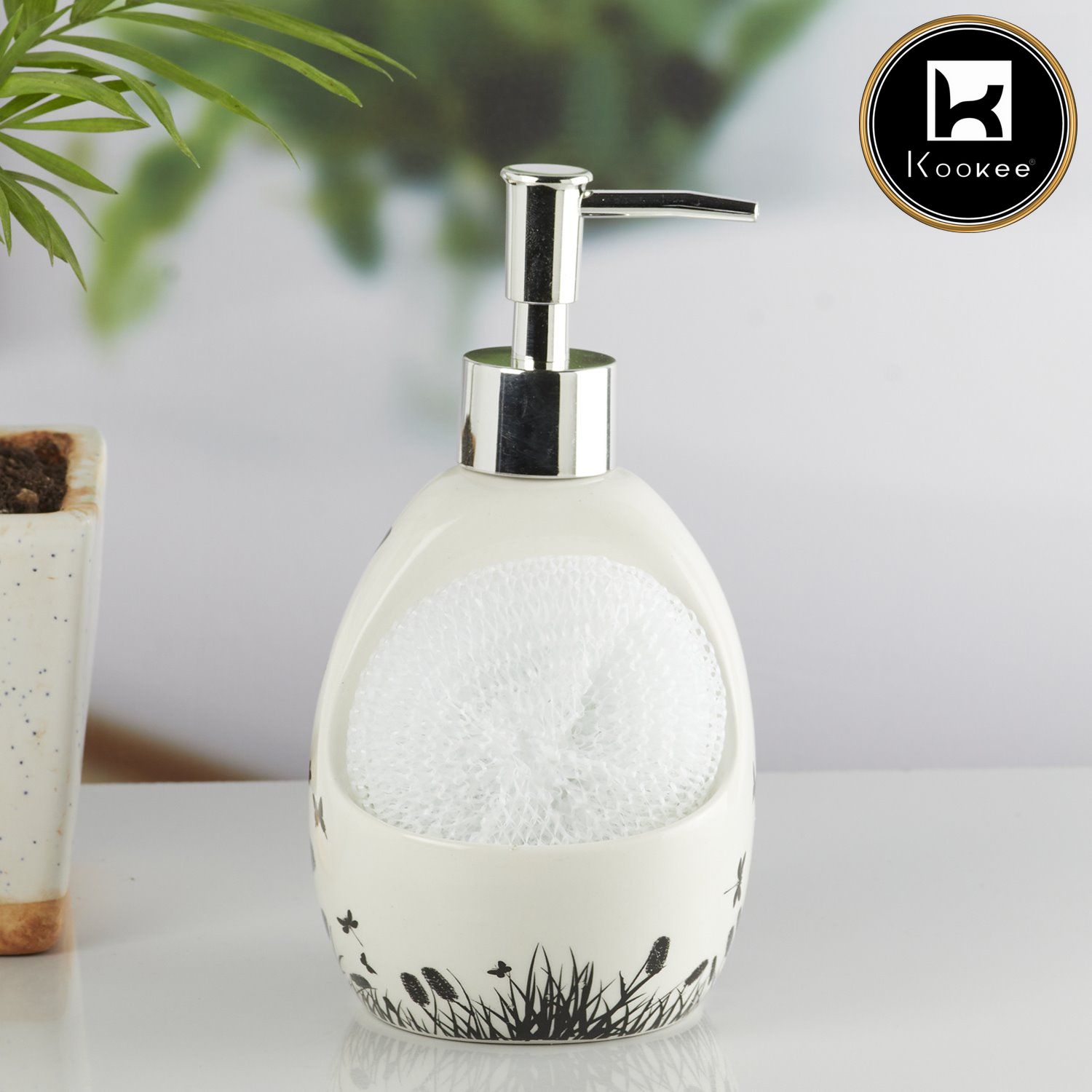 Kookee Ceramic Soap Dispensers, White, ART10301
