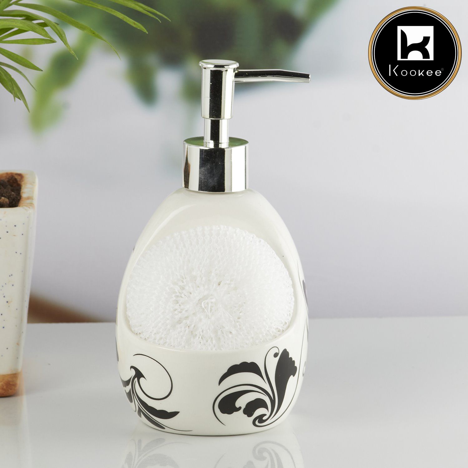 Kookee Ceramic Soap Dispensers, White, ART10302