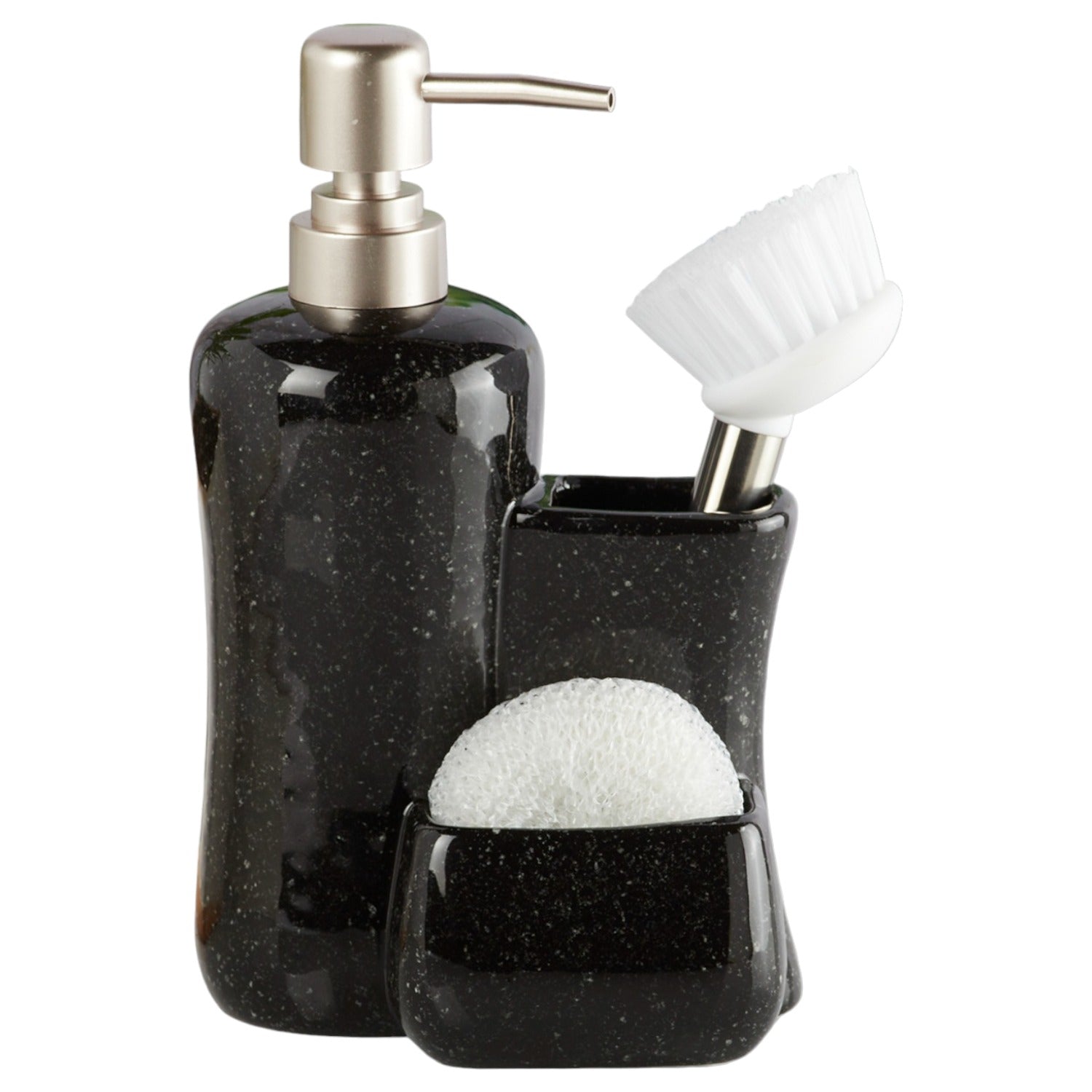 Ceramic Soap Dispenser for handwash for Bathroom, Black, (Set of 1) (10307)