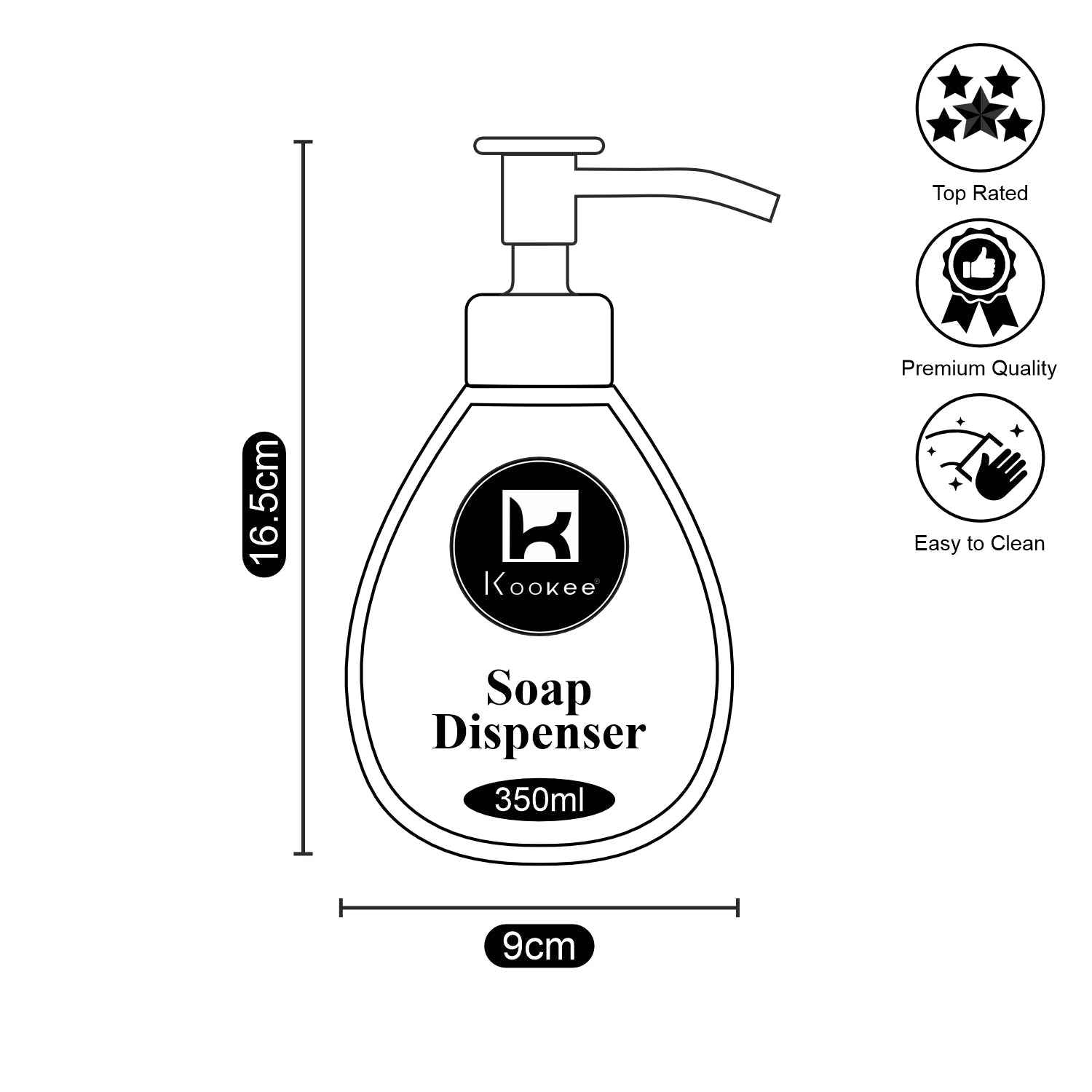 Ceramic Soap Dispenser for handwash for Bathroom, Black/Gold (V-CSD-010-1)