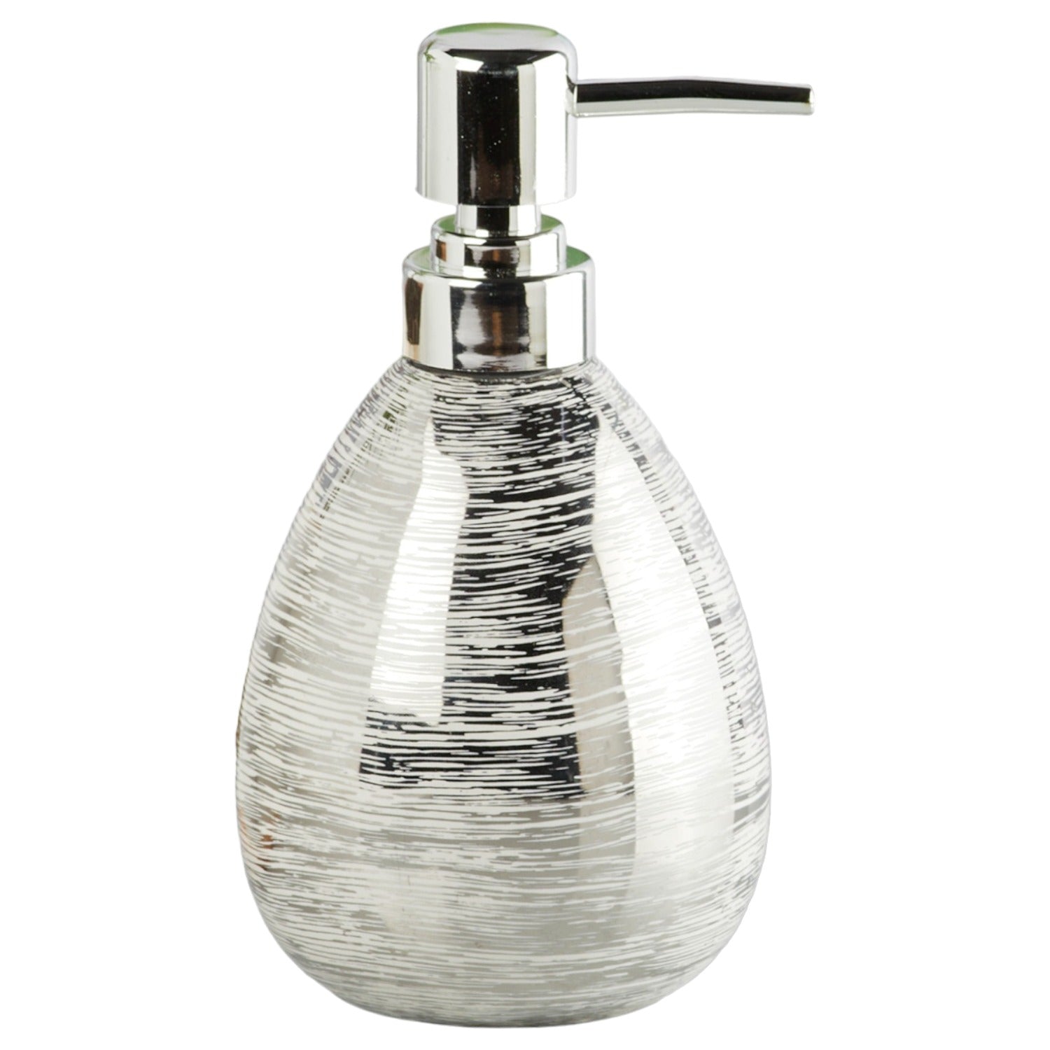Ceramic Soap Dispenser for handwash for Bathroom, Silver, (Set of 1) (10310)