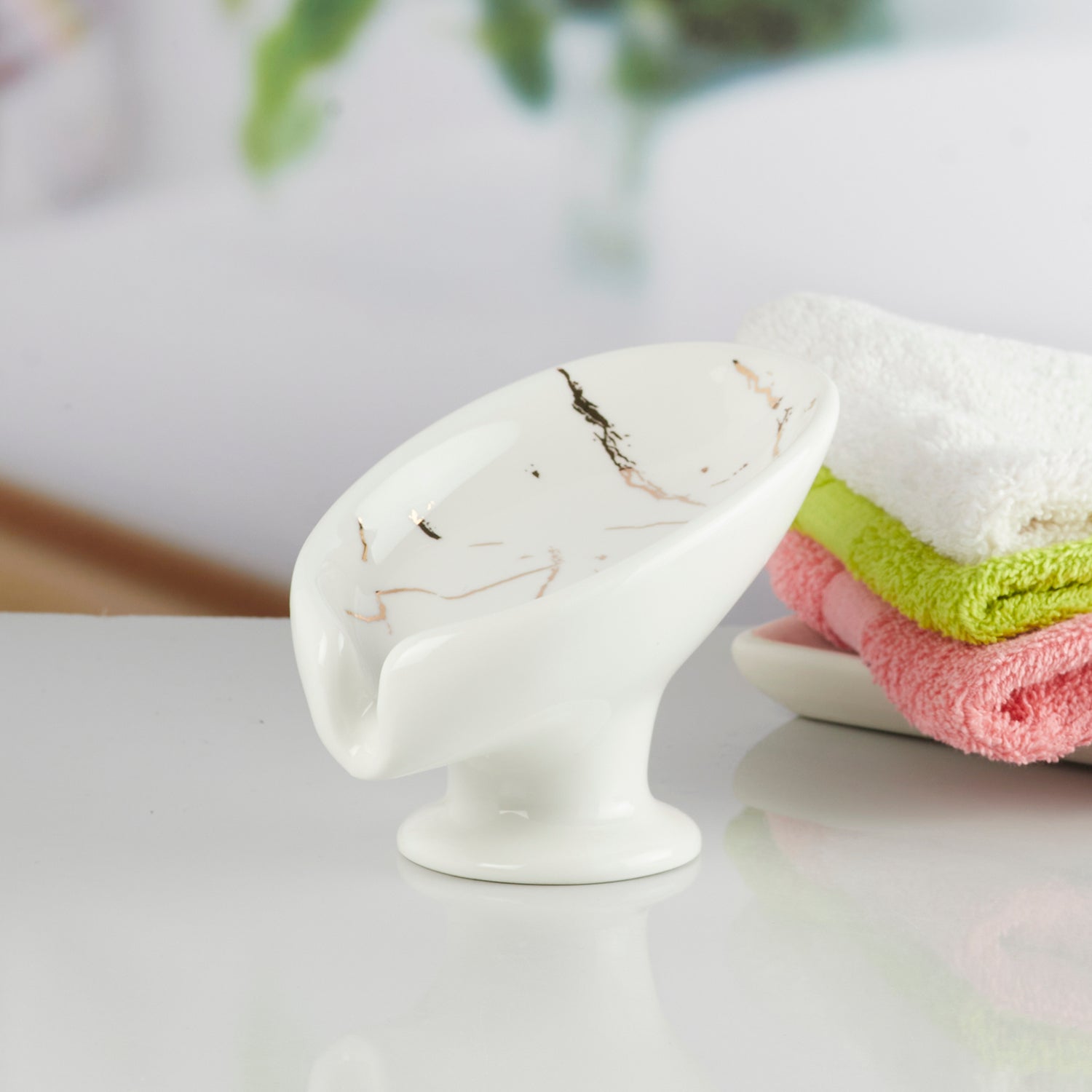 Ceramic Soap Holder Dish, Set of 1 Bathroom Accessories for Home (10313)