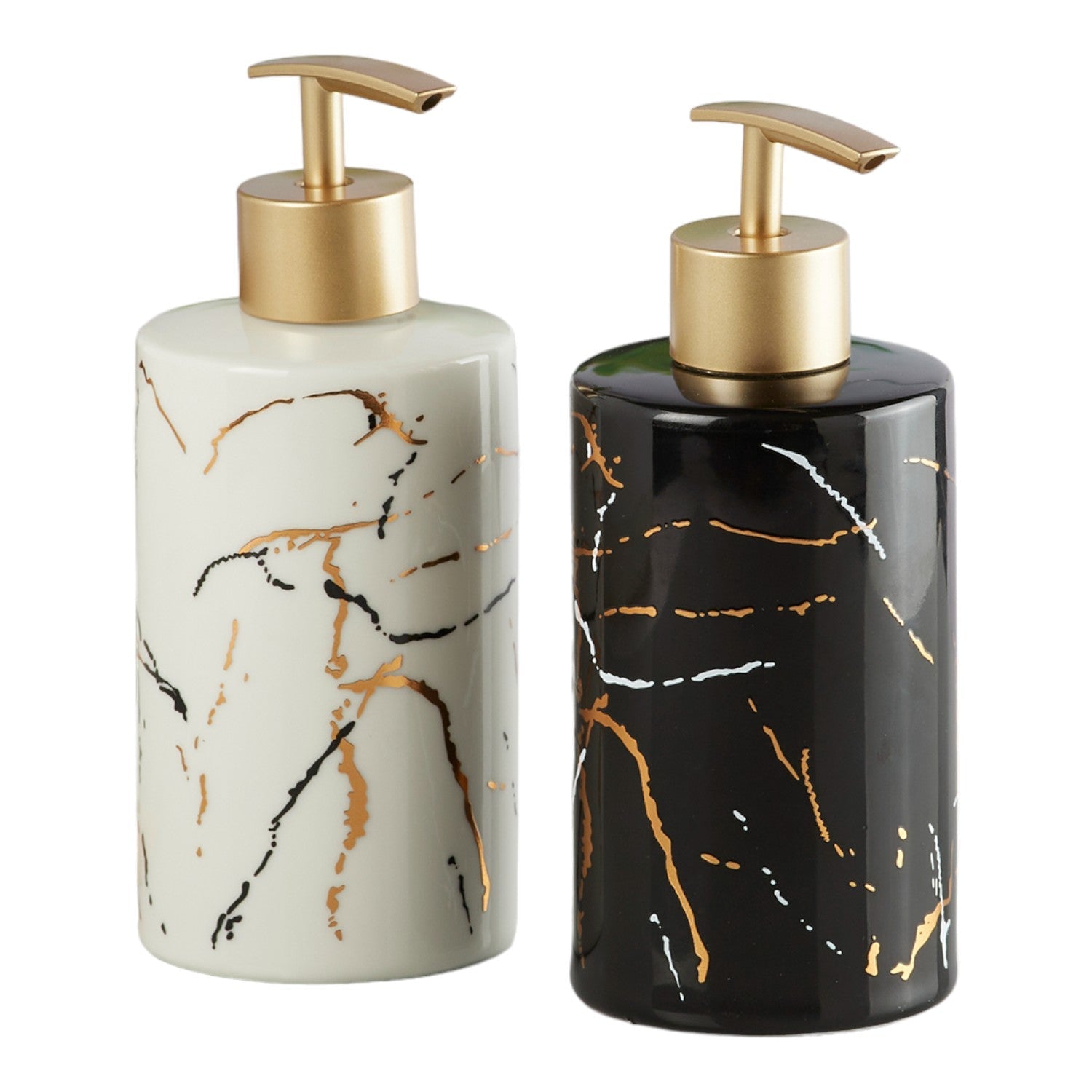 Ceramic Soap Dispenser for handwash for Bathroom, Multicolor, (Set of 2) (10335)