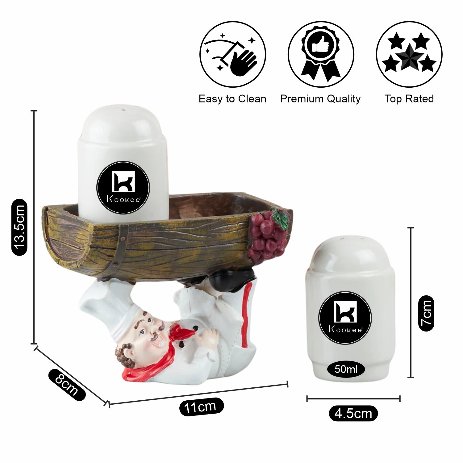 Kookee Salt and Pepper Sets, White, ART10344
