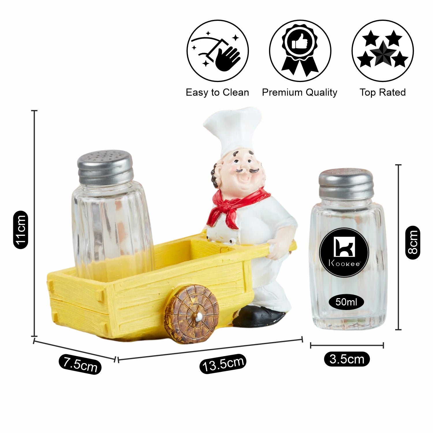 Polyresin Chef Salt and Pepper Shakers Set holder (10346)