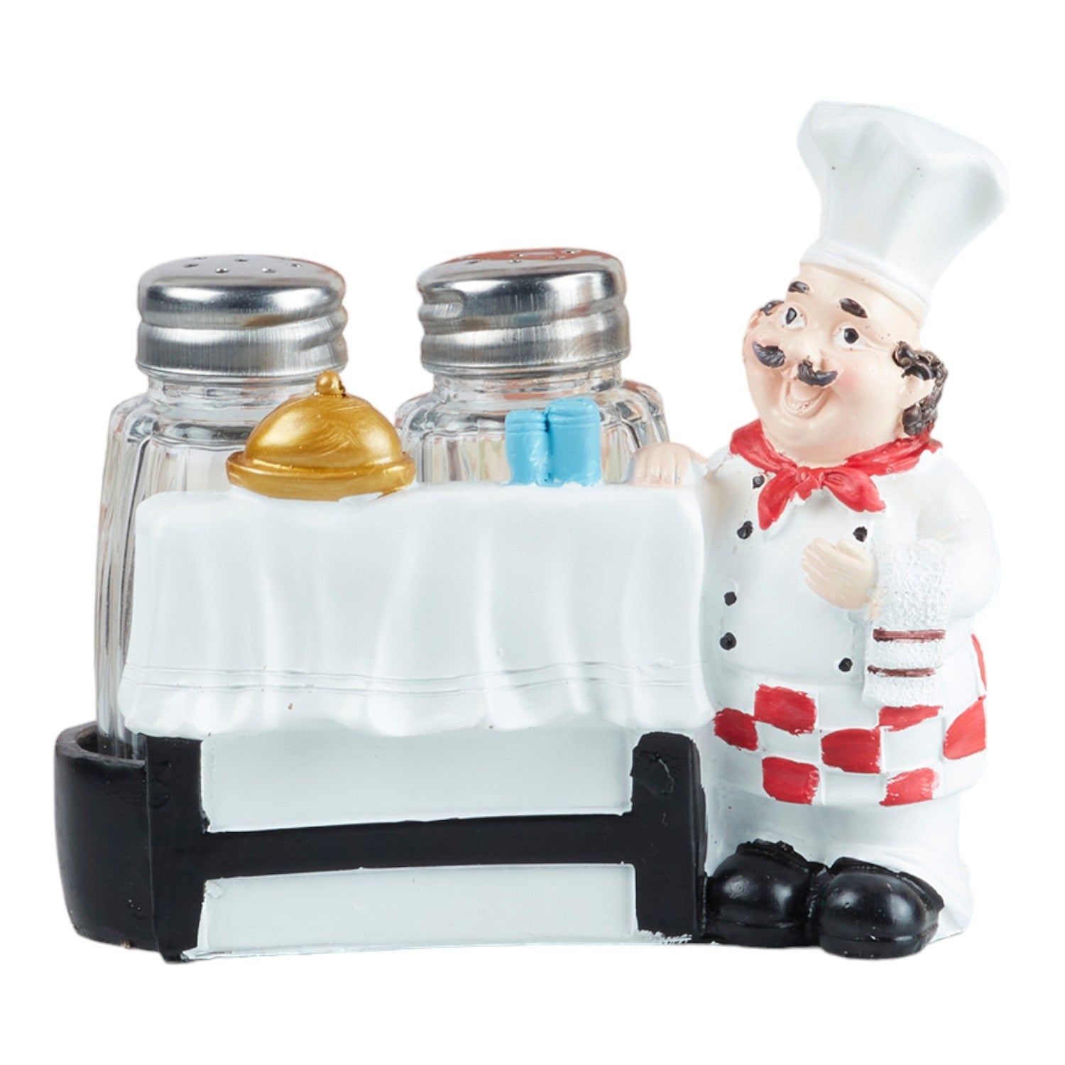 Polyresin Chef Salt and Pepper Shakers Set holder (10348)