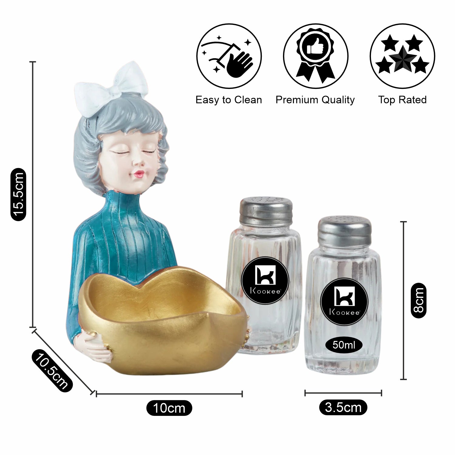Kookee Salt and Pepper Sets, Turquoise , ART10357