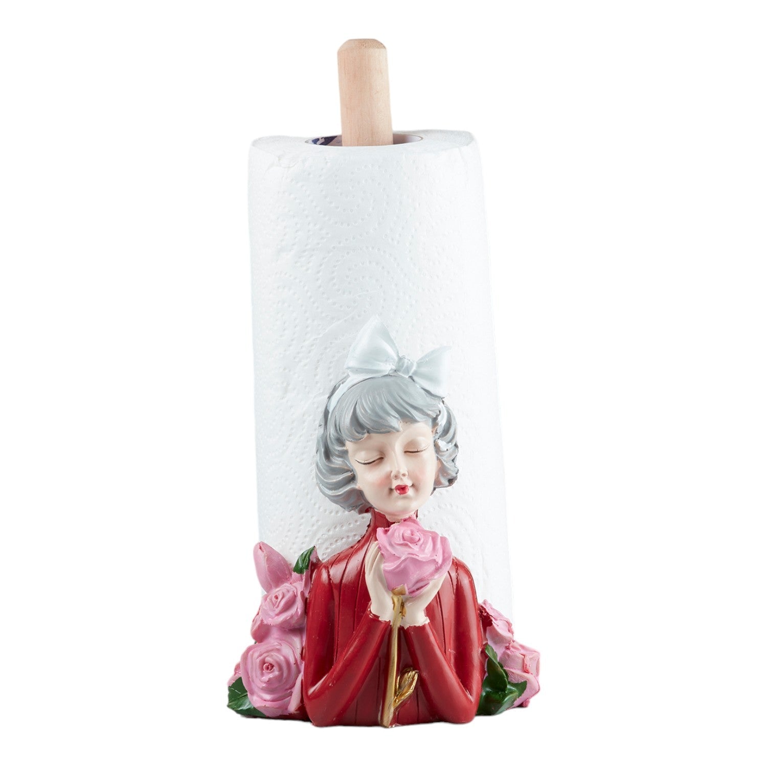 Polyresin Modern Girl Tissue Roll holder, Tissue paper dispenser (10359)