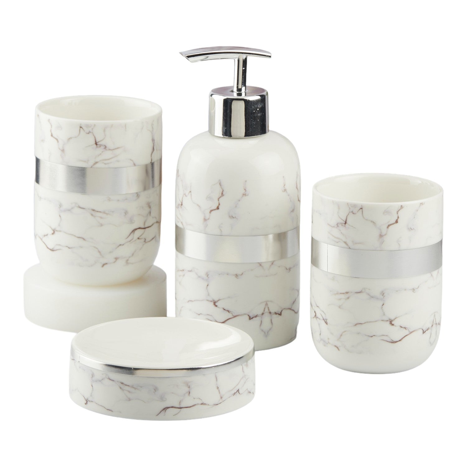 Kookee Ceramic Bathroom Sets, White, ART10376