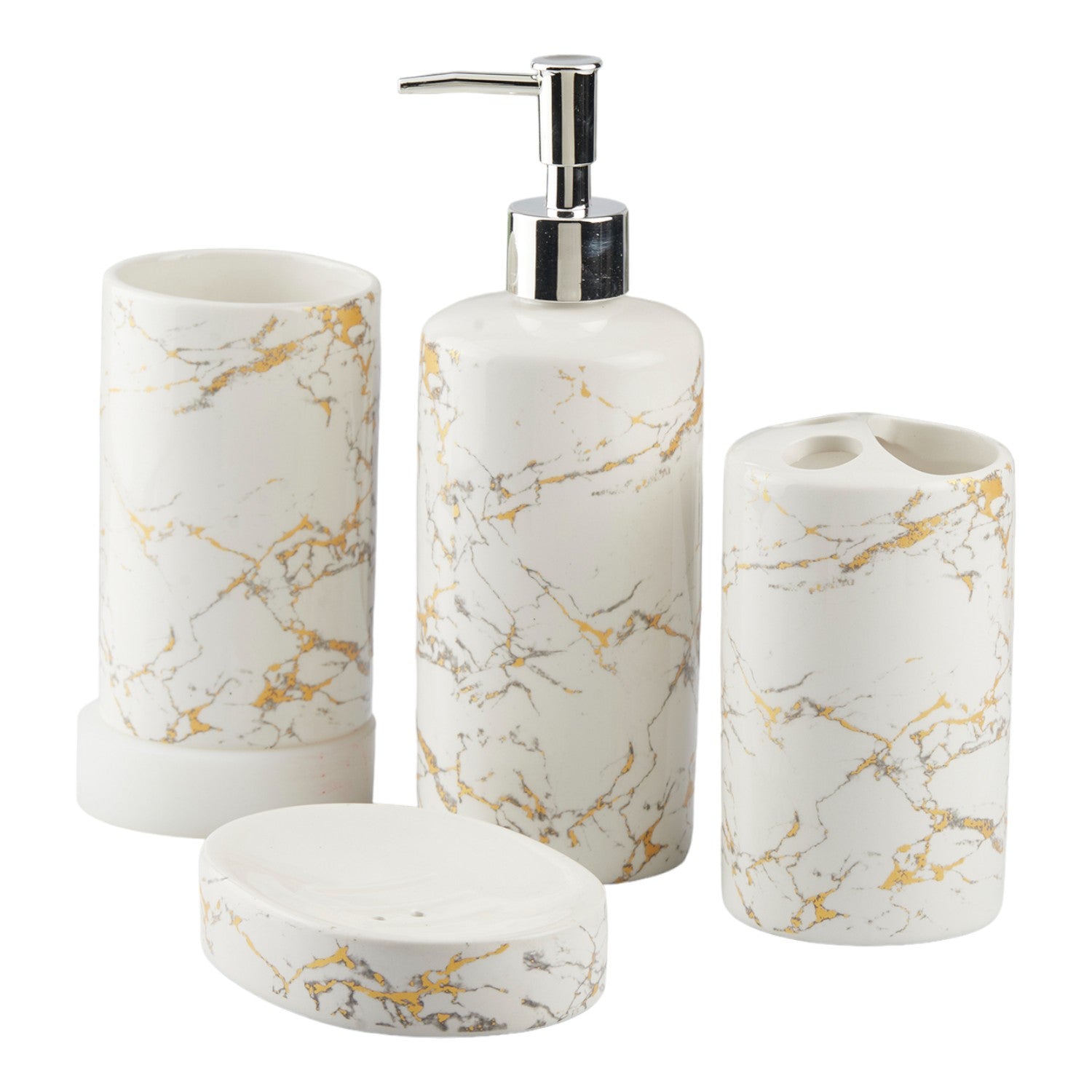 Kookee Ceramic Bathroom Sets, White, ART10389