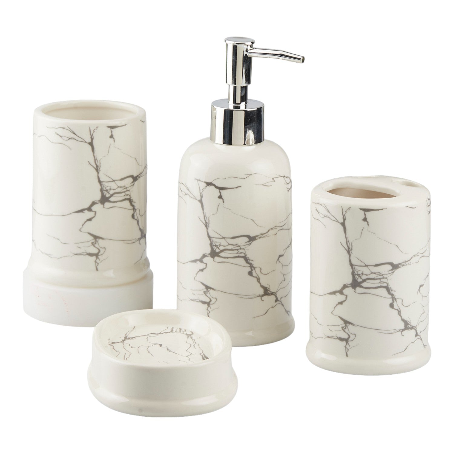 Kookee Ceramic Bathroom Sets, White, ART10393