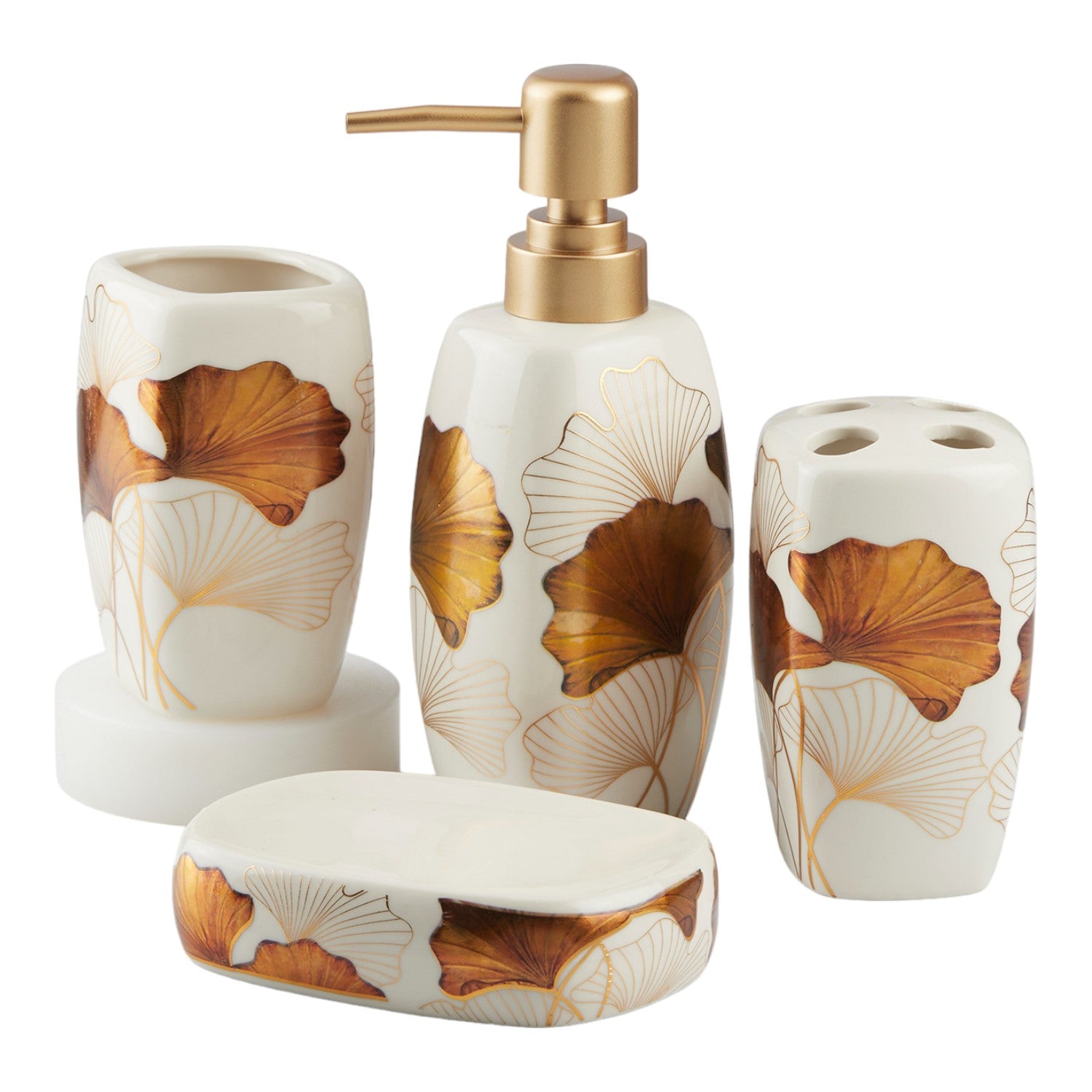Kookee Ceramic Bathroom Sets, White, ART10397