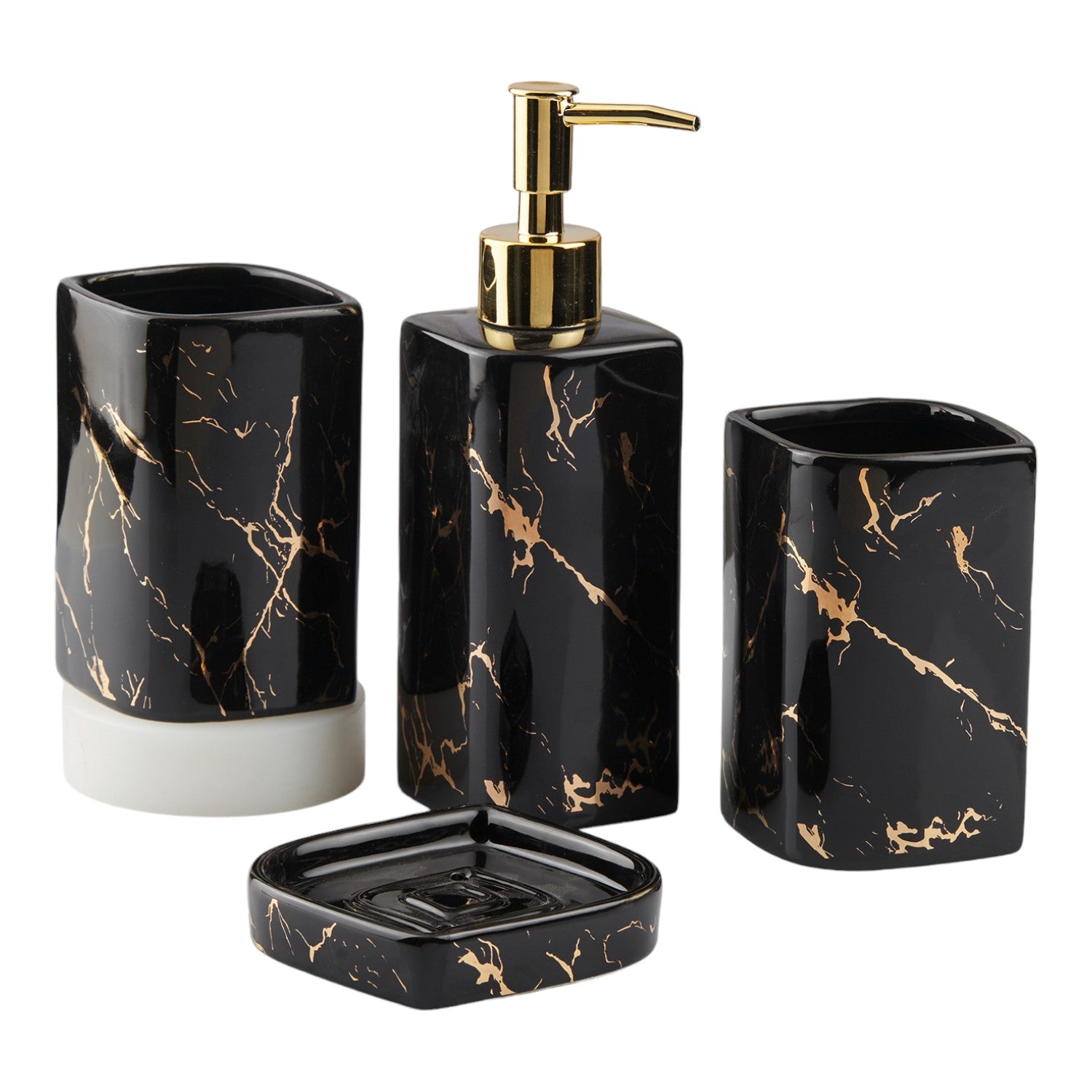 Kookee Ceramic Bathroom Sets, Black, ART10399