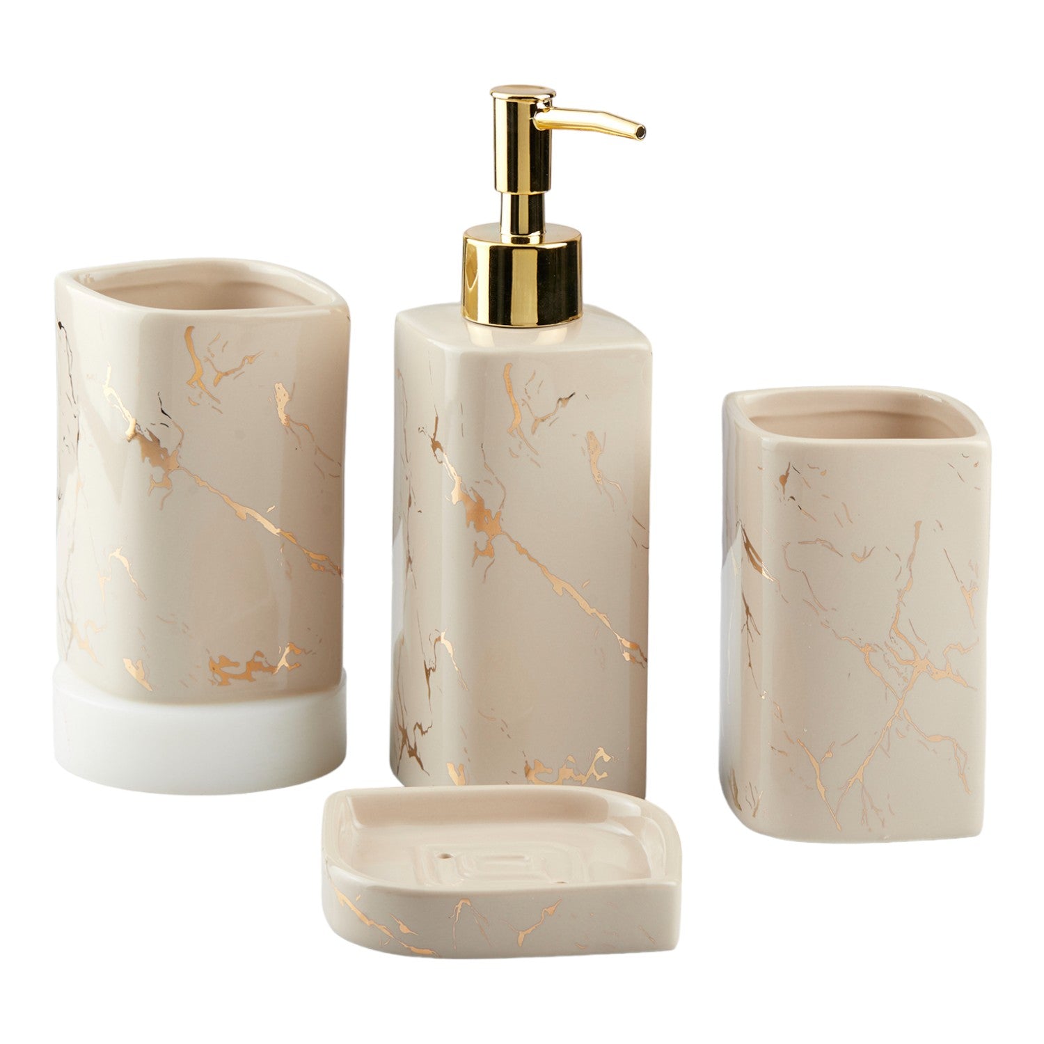 Kookee Ceramic Bathroom Sets, Grey, ART10400