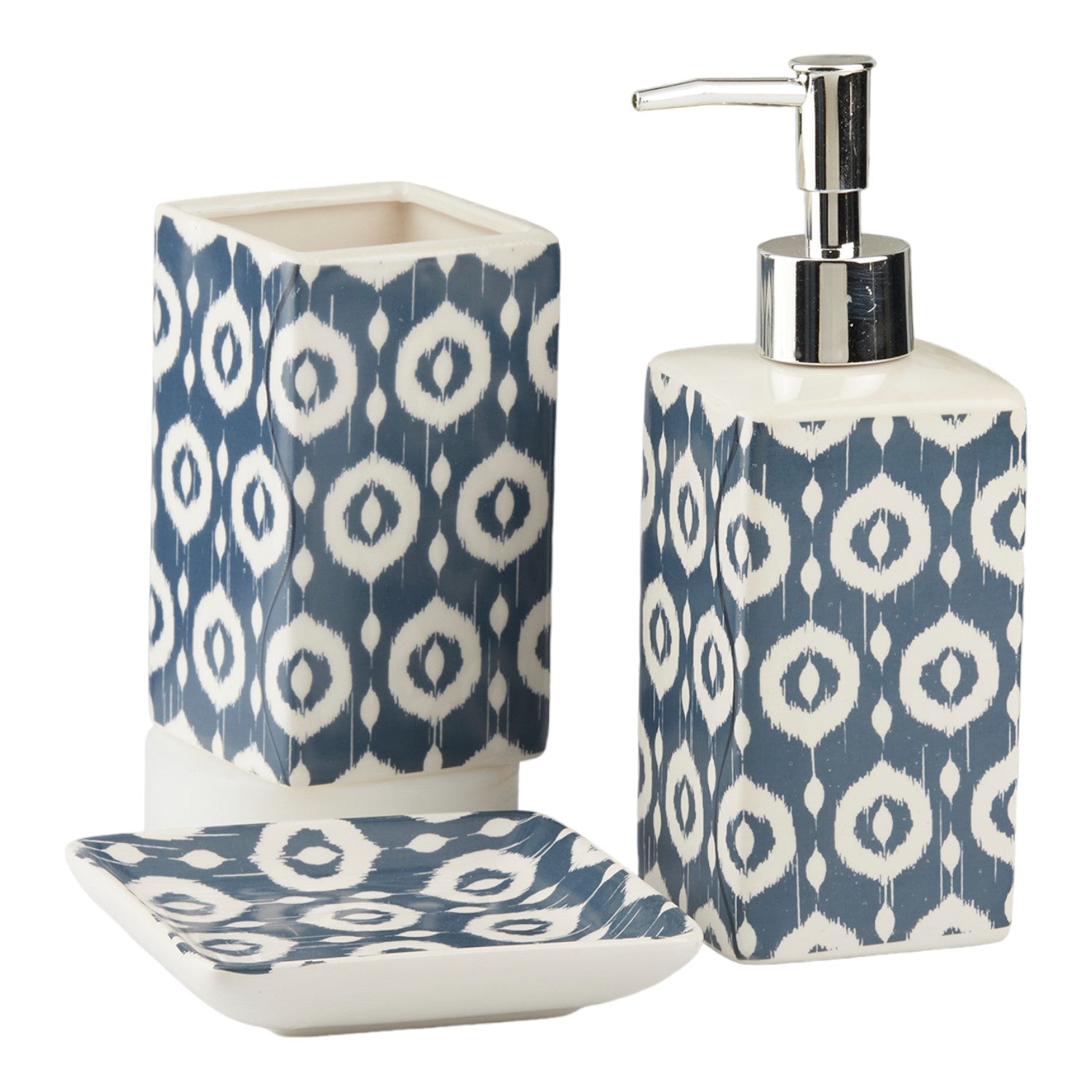 Kookee Ceramic Bathroom Sets, Blue, ART10422