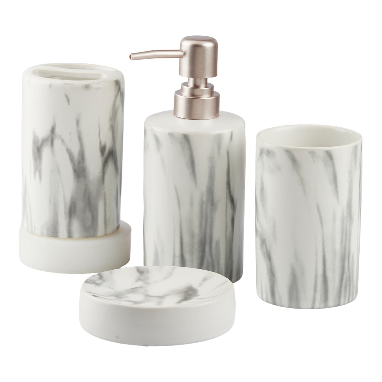 Kookee Ceramic Bathroom Sets, White, ART10424