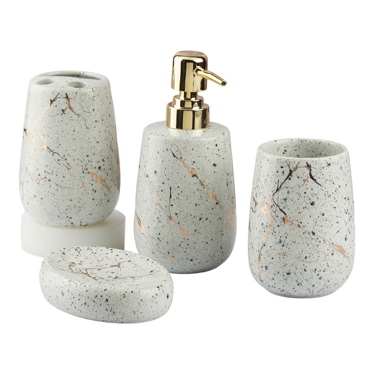 Kookee Ceramic Bathroom Sets, White, ART10429
