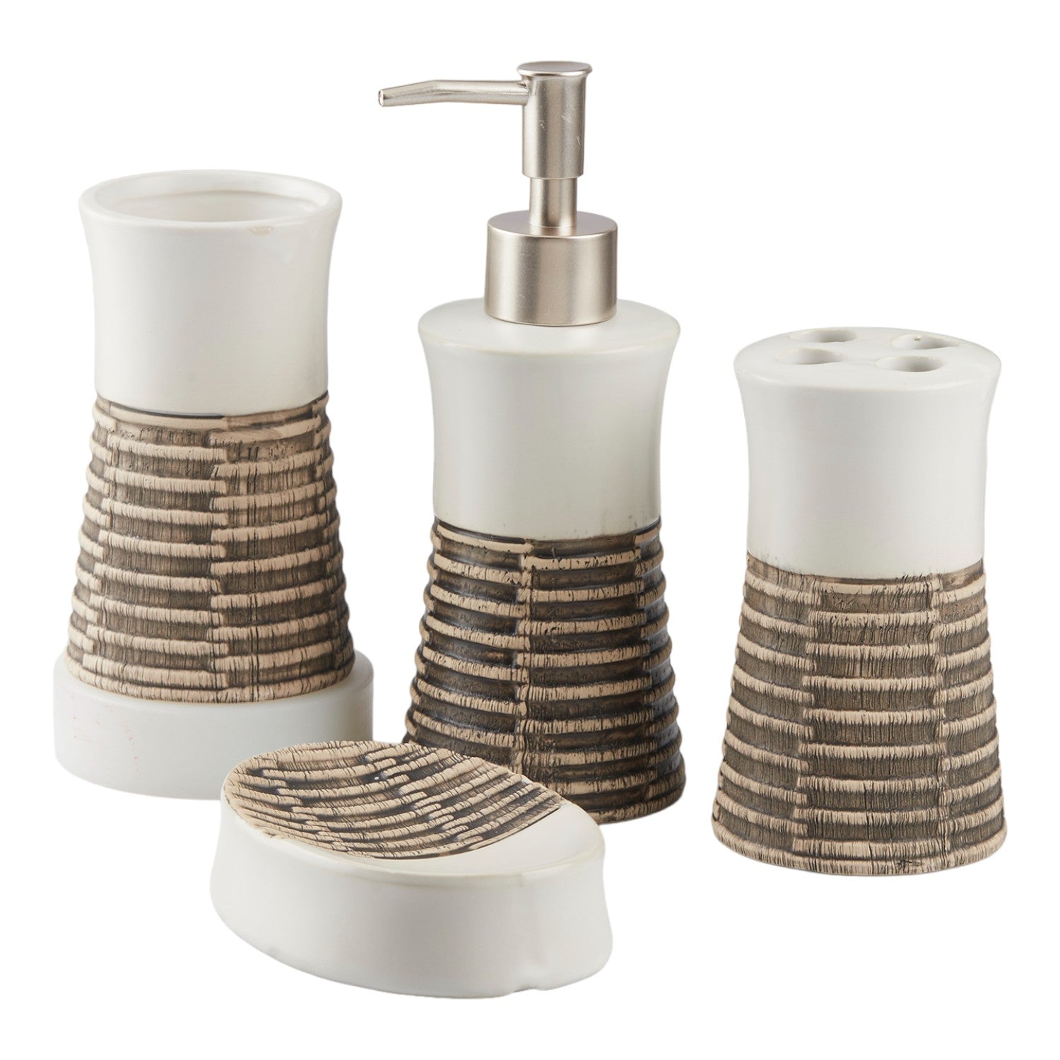 Kookee Ceramic Bathroom Sets, White, ART10436
