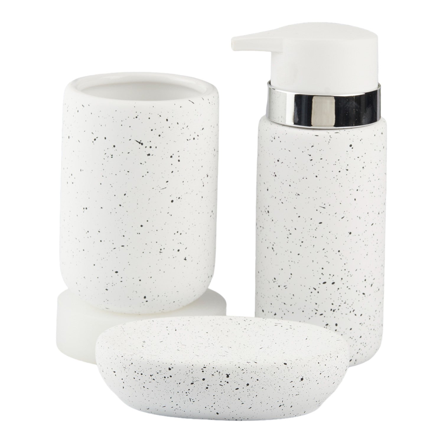 Ceramic Bathroom Set of 3 with Soap Dispenser (10442)