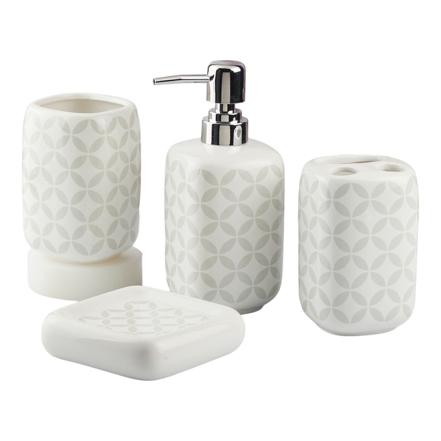 Kookee Ceramic Bathroom Sets, White, ART10453
