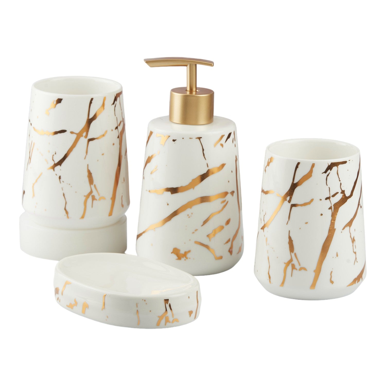 Kookee Ceramic Bathroom Sets, White, ART10456
