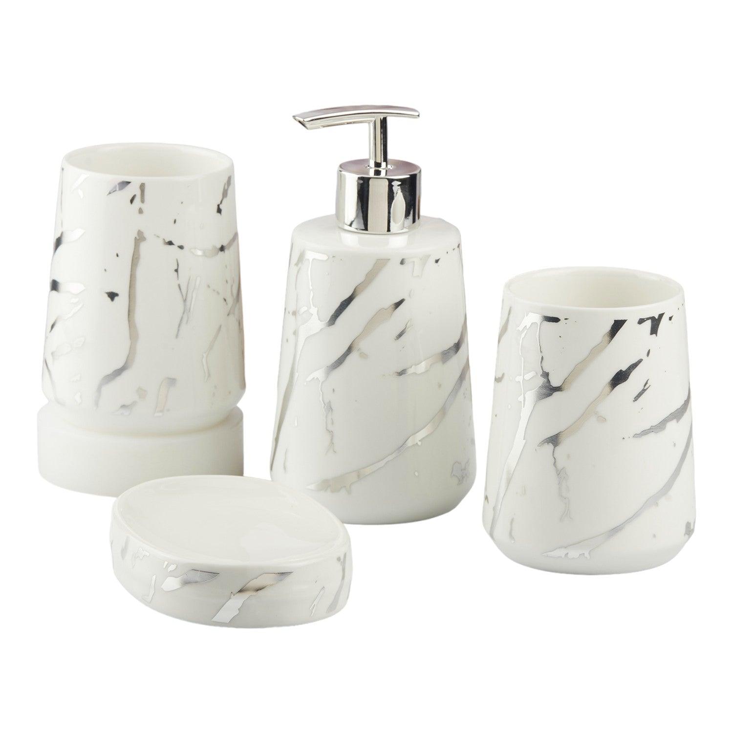 Kookee Ceramic Bathroom Sets, White, ART10457