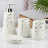 Ceramic Bathroom Set of 4 with Soap Dispenser (10457)