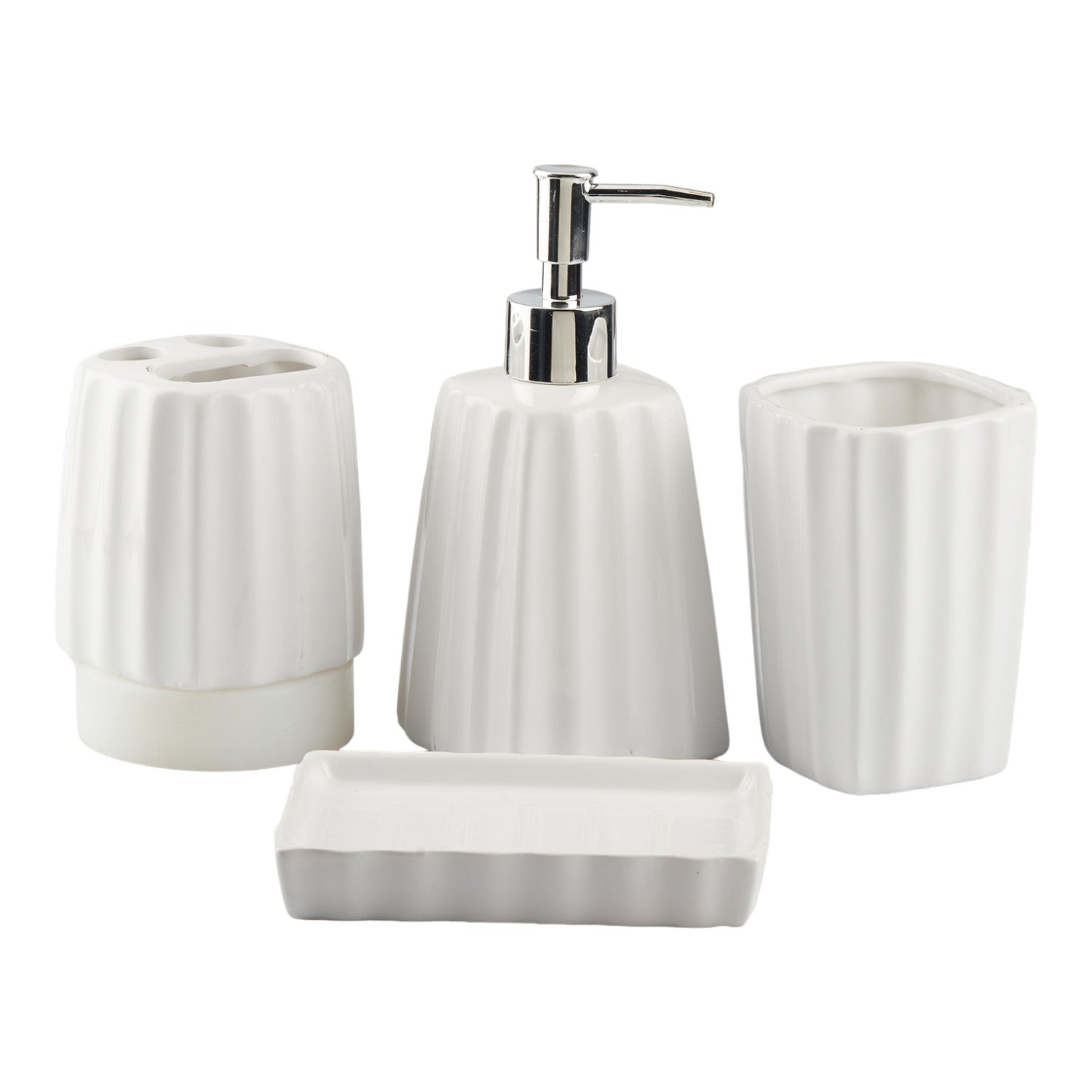 Kookee Ceramic Bathroom Sets, White, ART10468