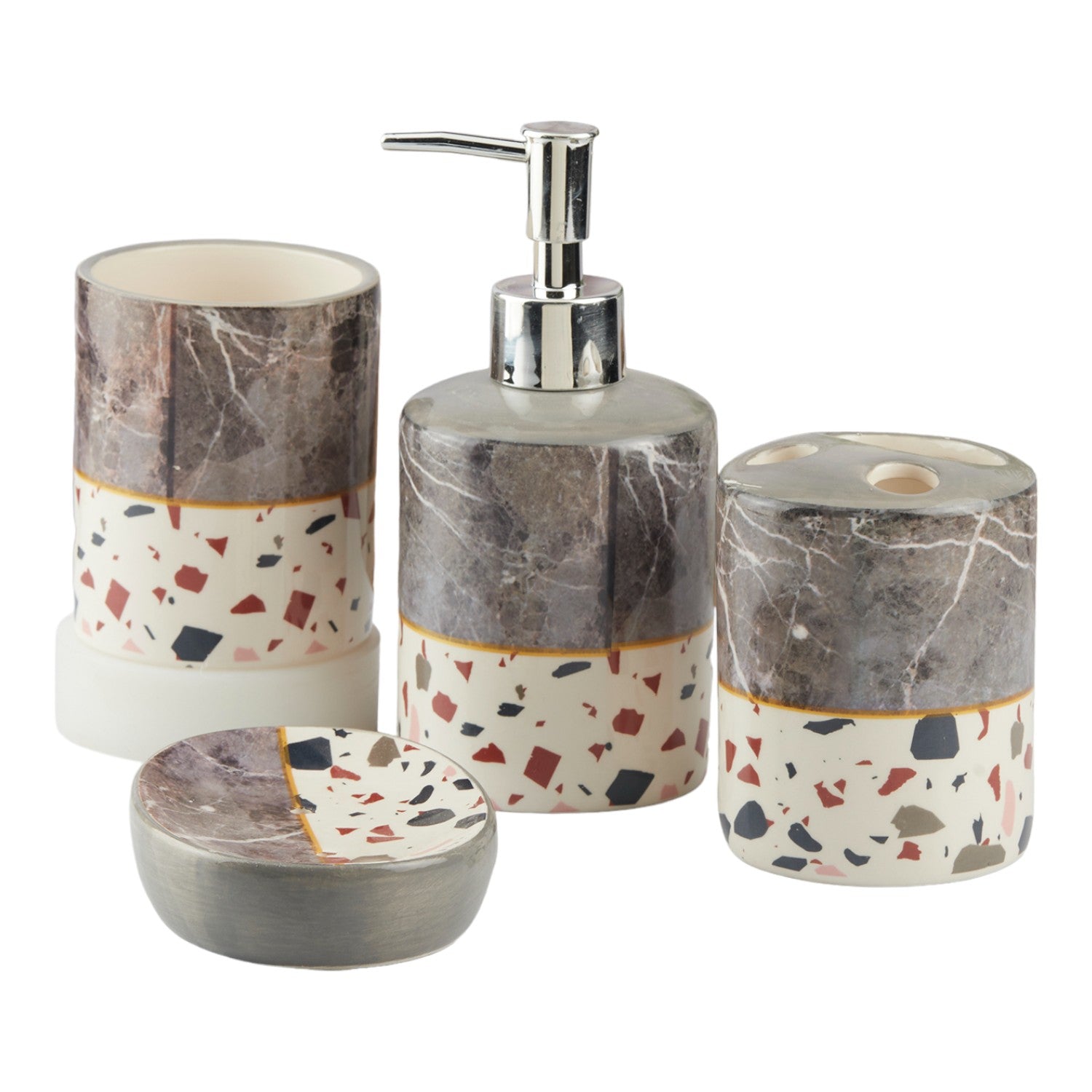 Kookee Ceramic Bathroom Sets, Multi, ART10471