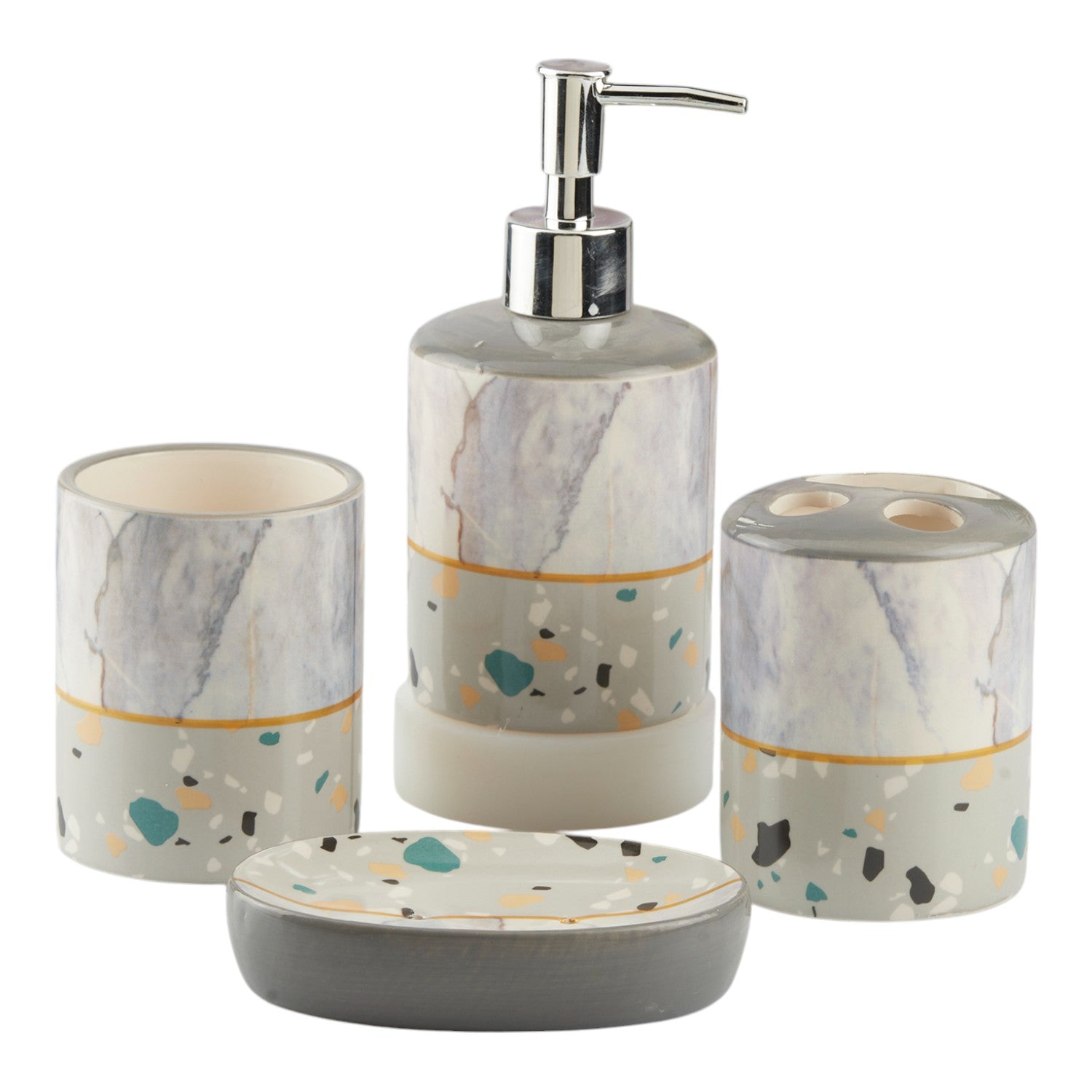 Kookee Ceramic Bathroom Sets, Multi, ART10472