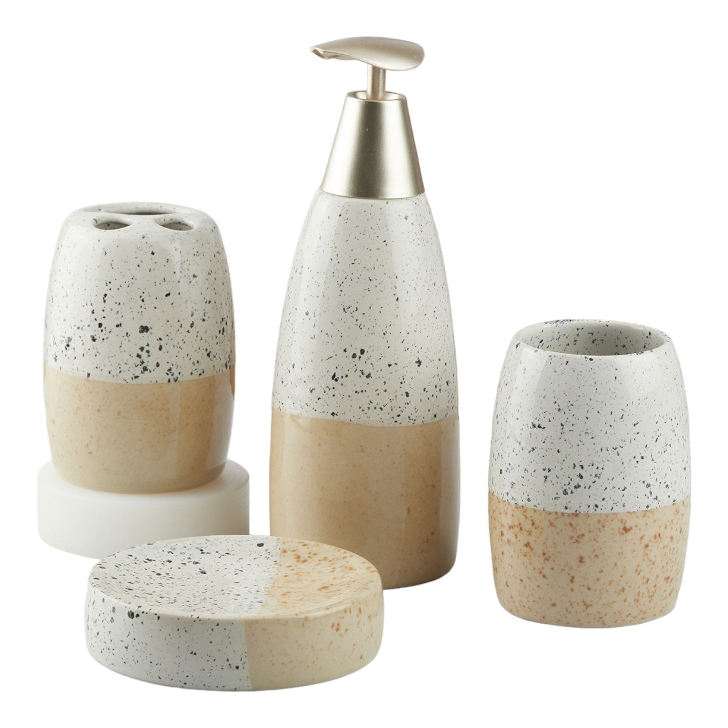 Kookee Ceramic Bathroom Sets, Beige, ART10479