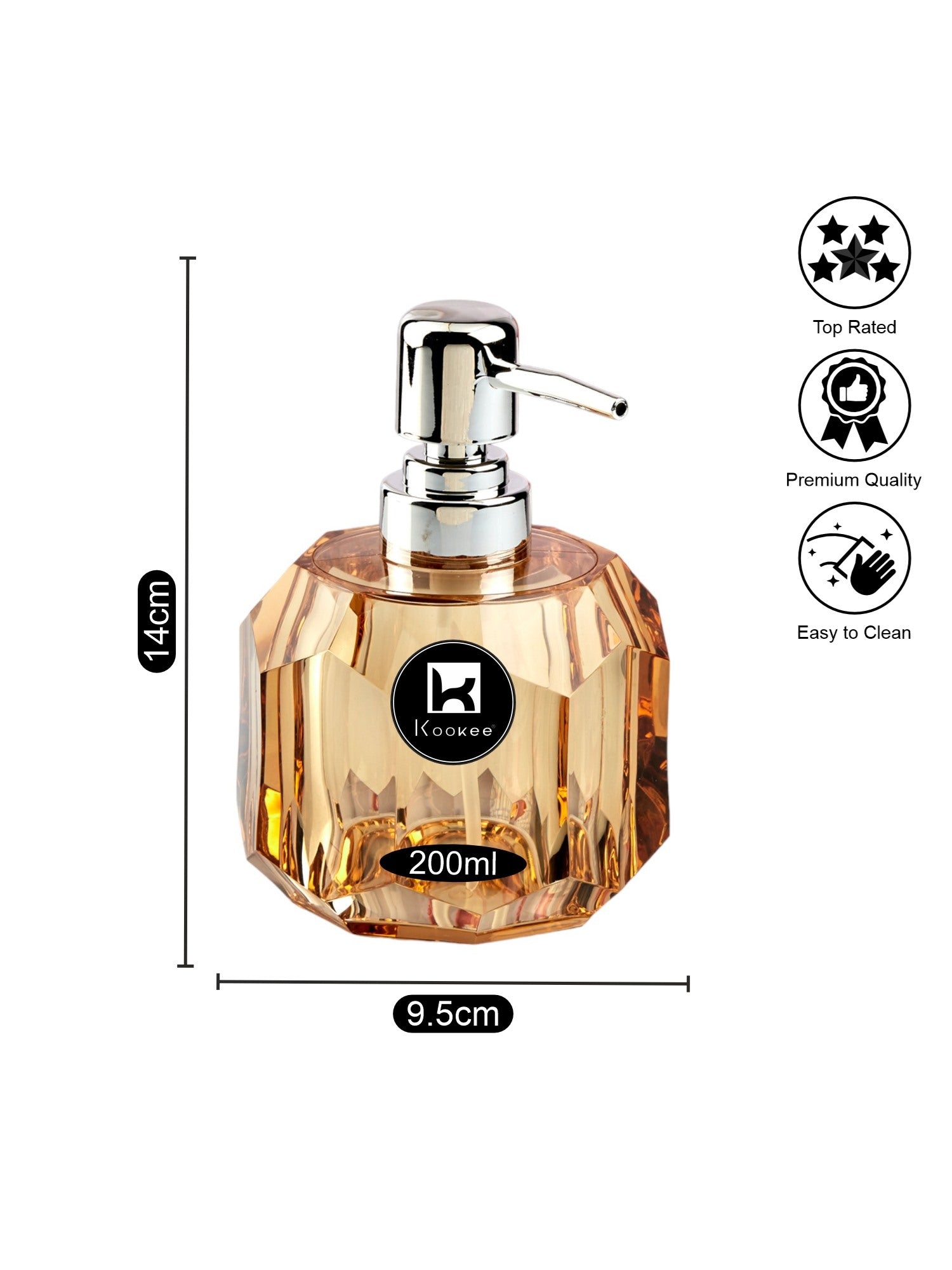 Kookee Acrylic Soap Dispensers, Transparent, ART11256