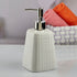 Kookee Ceramic Soap Dispenser for Bathroom handwash, refillable pump bottle for Kitchen hand wash basin, Set of 1, White (10594)