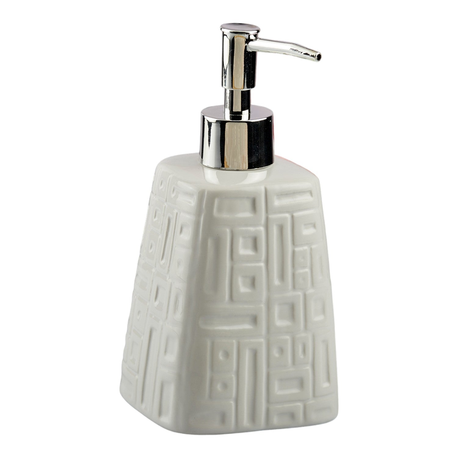 Ceramic Soap Dispenser for handwash for Bathroom, White, (Set of 1) (10596)