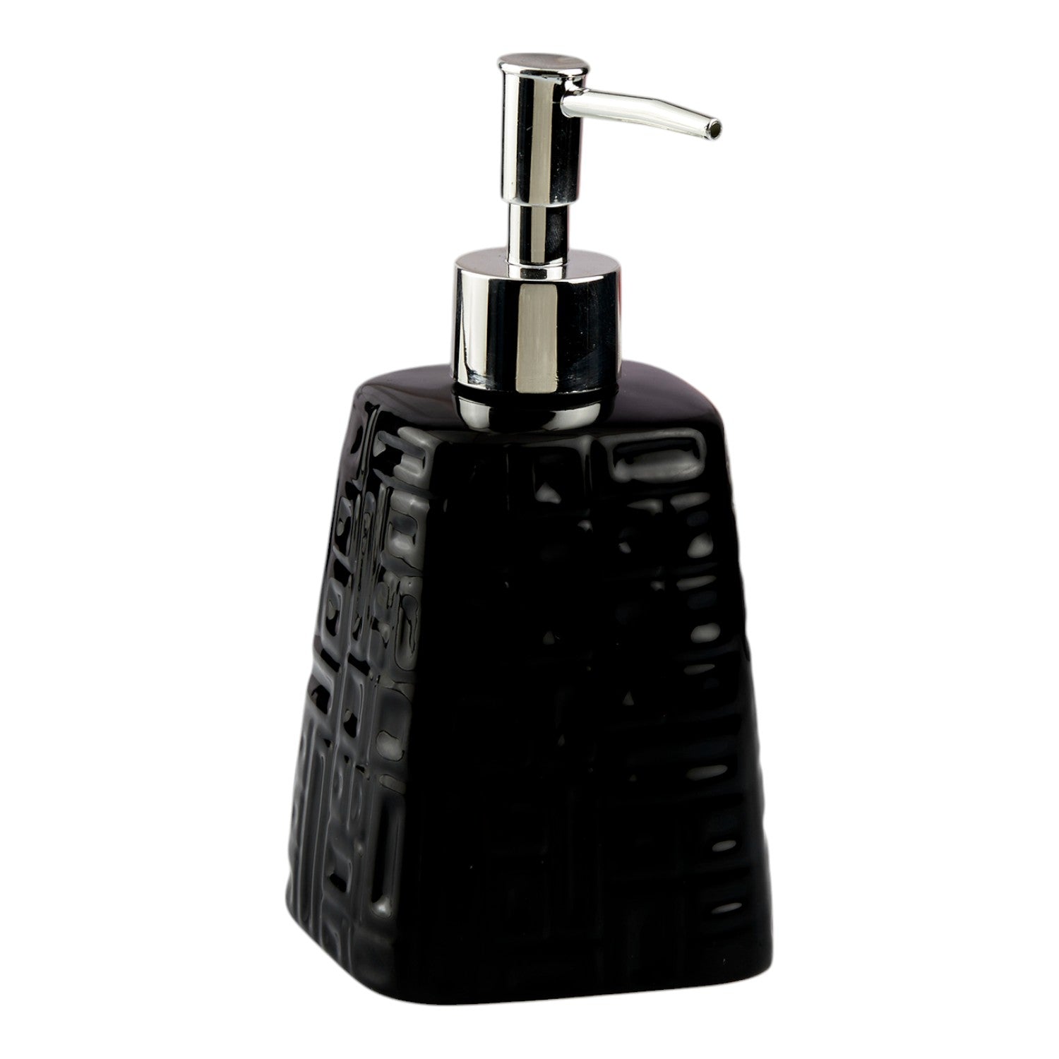 Ceramic Soap Dispenser for handwash for Bathroom, Black, (Set of 1) (10601)