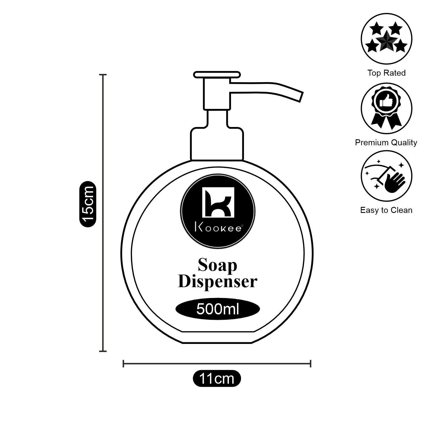 Kookee Ceramic Soap Dispensers, White, ART10602