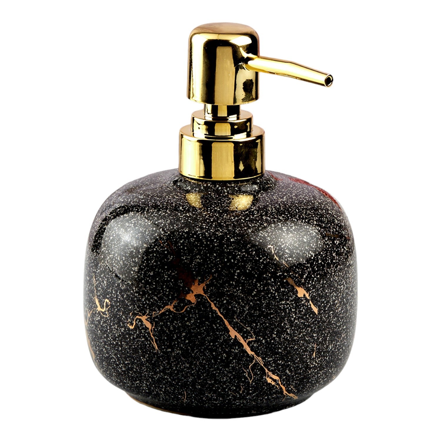 Ceramic Soap Dispenser for handwash for Bathroom, Black, (Set of 1) (10603)