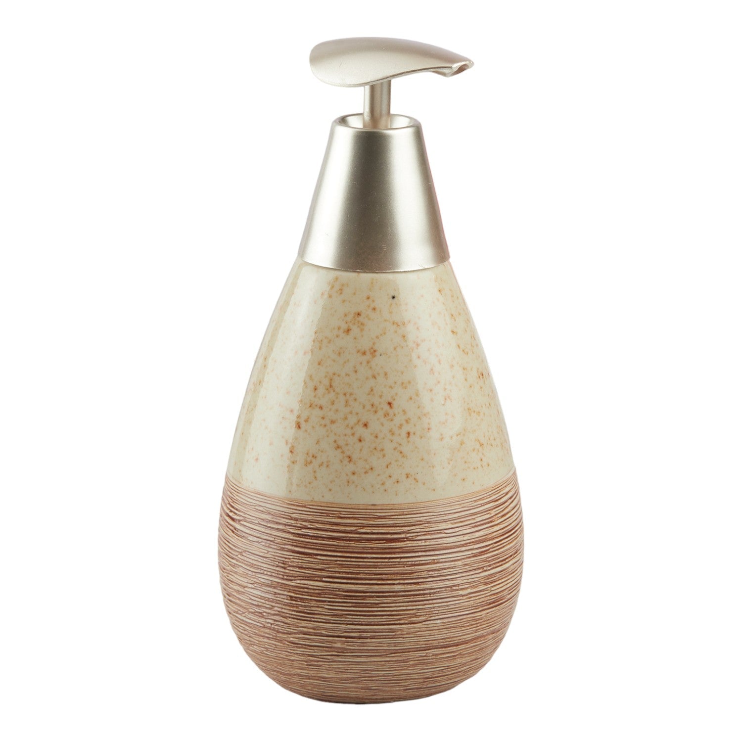 Ceramic Soap Dispenser for handwash for Bathroom, Beige (V-CSD-031)