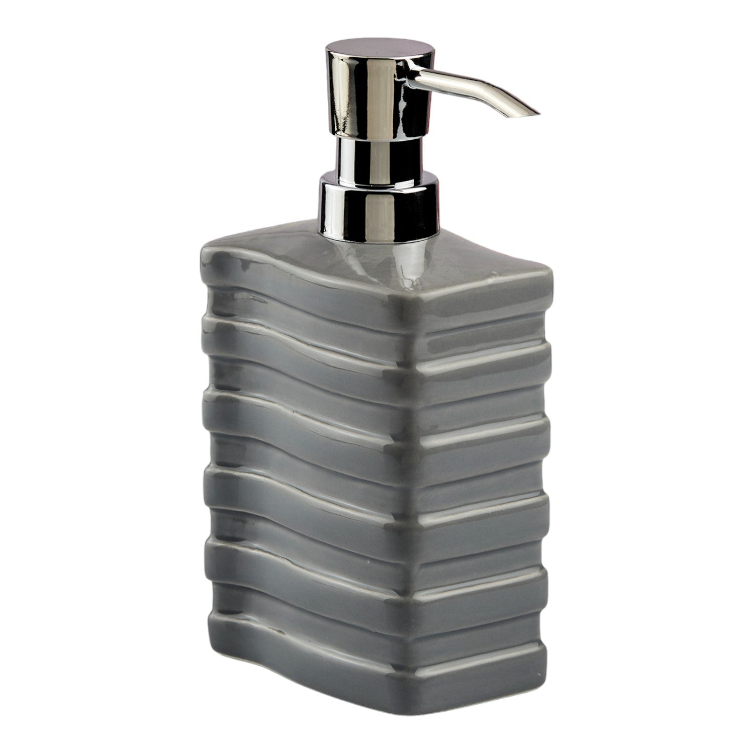 Ceramic Soap Dispenser for handwash for Bathroom, Grey, (Set of 1) (10613)
