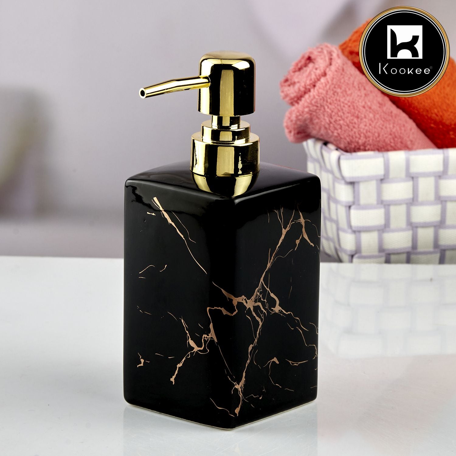 Kookee Ceramic Soap Dispensers, Black, ART10619