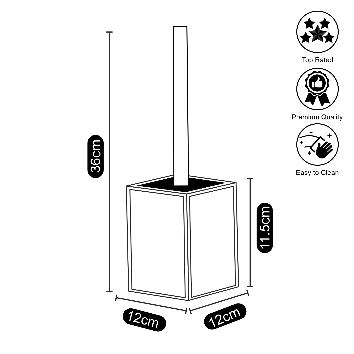 Ceramic Toilet Brush Holder for Bathroom (V-CTB-003-1)